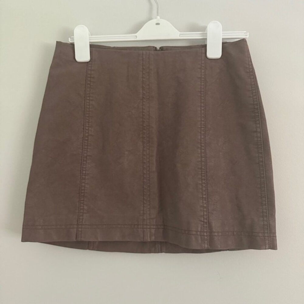 Free People Faux Leather Mini Skirt Size 8